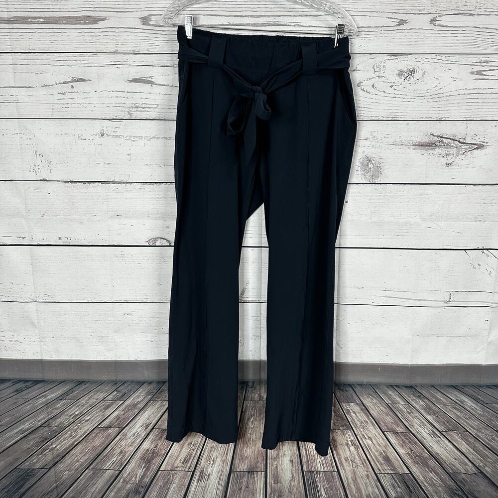 Athleta Pants Womens 10 Tall Destination Wide Leg Blue Belted‎ Pull on Light